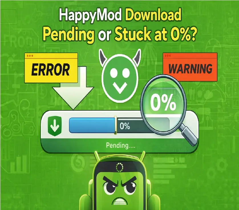 HappyMod Download Pending or Stuck at 0%