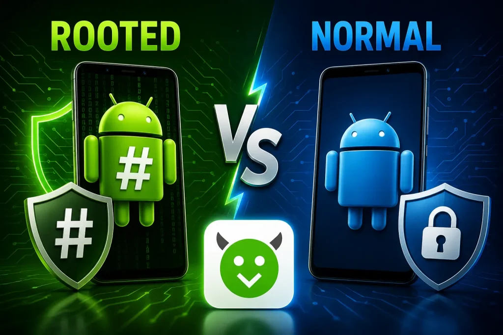 difference between rooted vs normal mobile