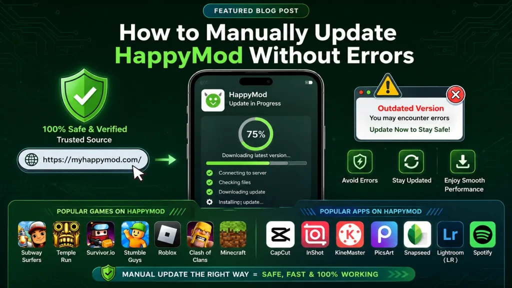 updating apps and games via happymod